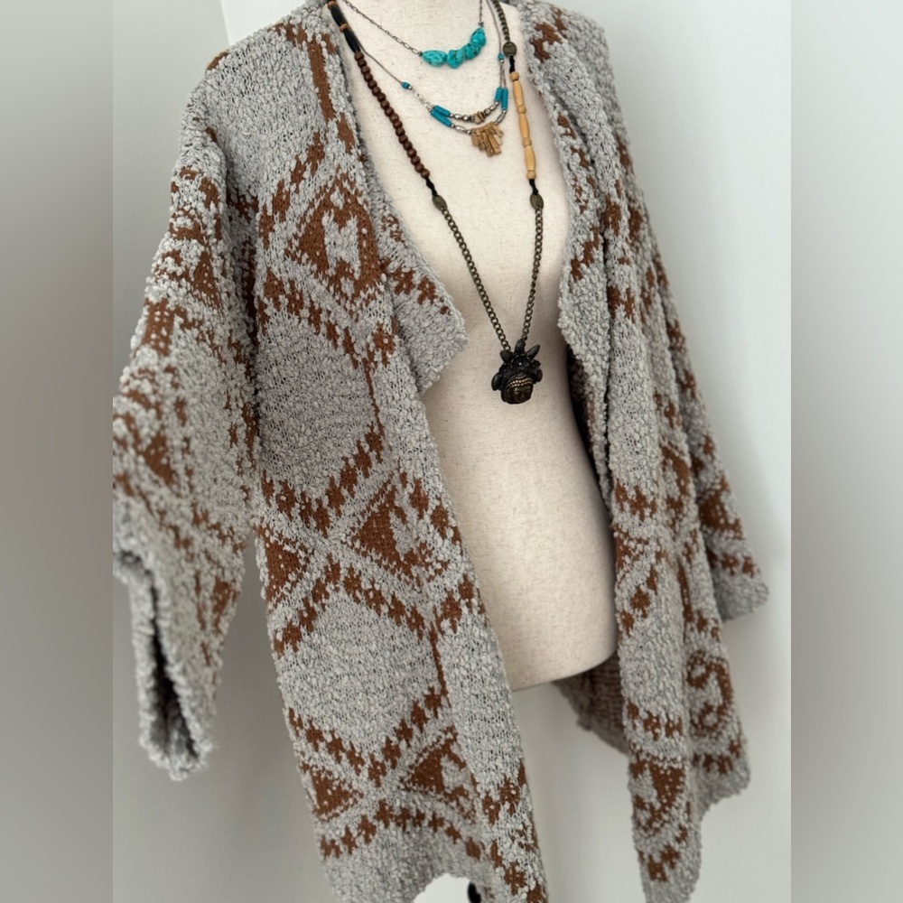 Pol from Anthropology Cardigan Sweater with Warm Earth Tones